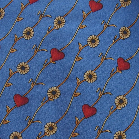 NINA RICCI TIE W/ TAGS France Purple Silk Floral Heart $ 149 - Picture 6 of 7